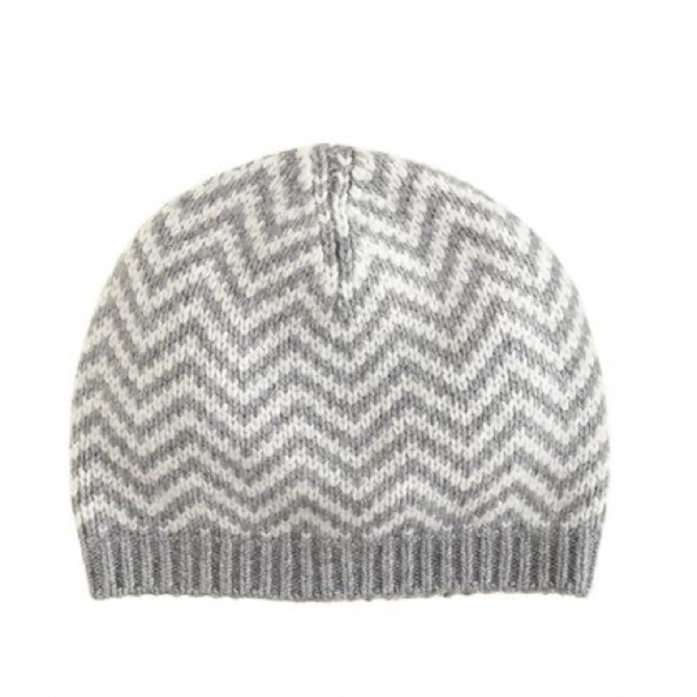 J Crew Grey Chevron Wool Hat